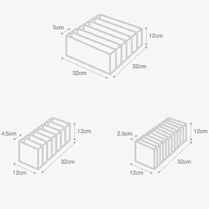 KIT x3 ORGANIZADORES ROPA INTERIOR PARA CAJONES O CLOSETS